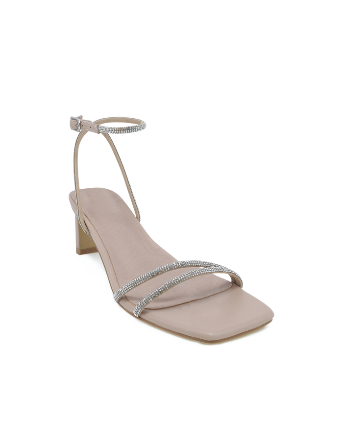 MADELYNE - NUDE-DIAMANTE-Heels-Billini-Billini
