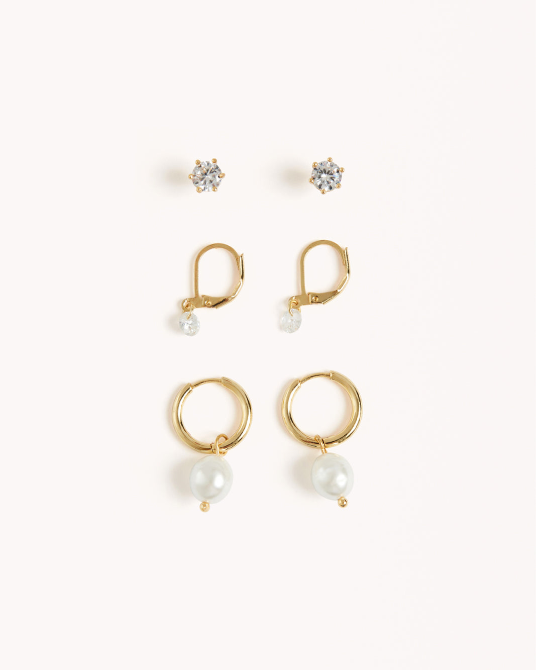 MAEVE 3 PACK EARRINGS - GOLD PLATED 18K-JEWELLERY-Billini-Billini