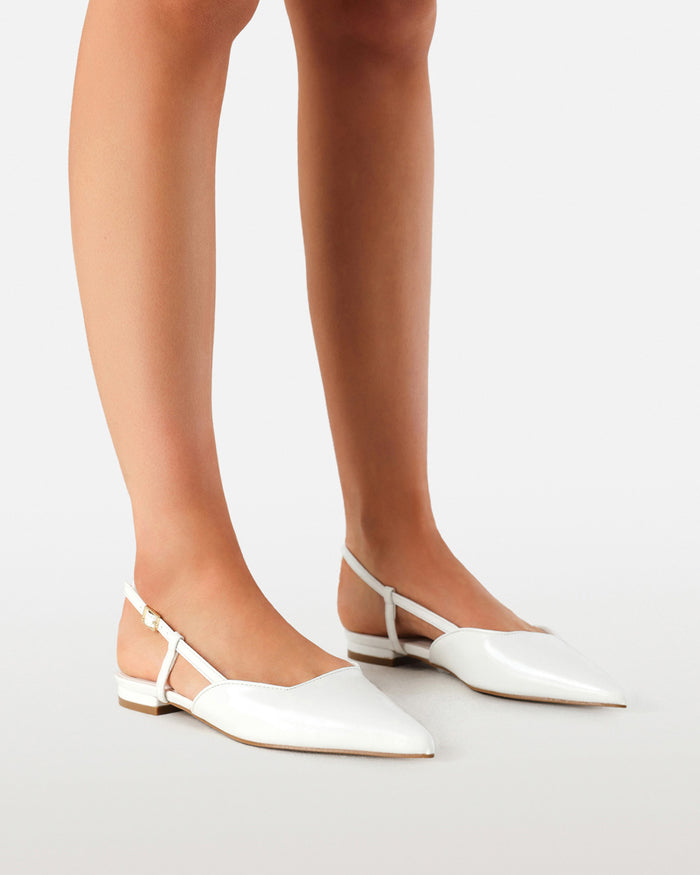 MAGGIE - WHITE SHINE-Flats-Billini-Billini