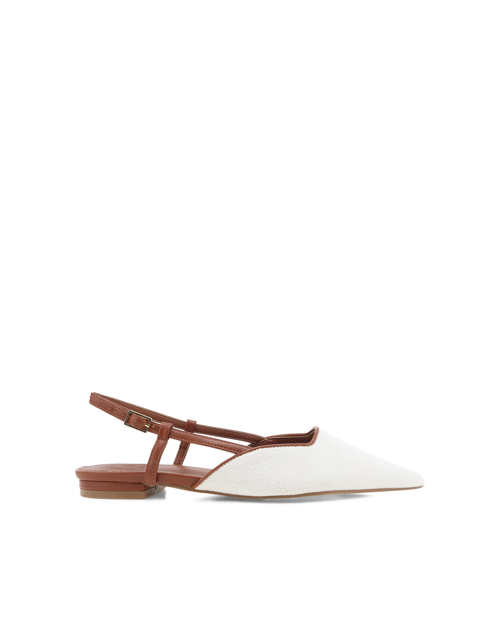 MAGGIE - CREAM LINEN-TAN-Flats-Billini-Billini