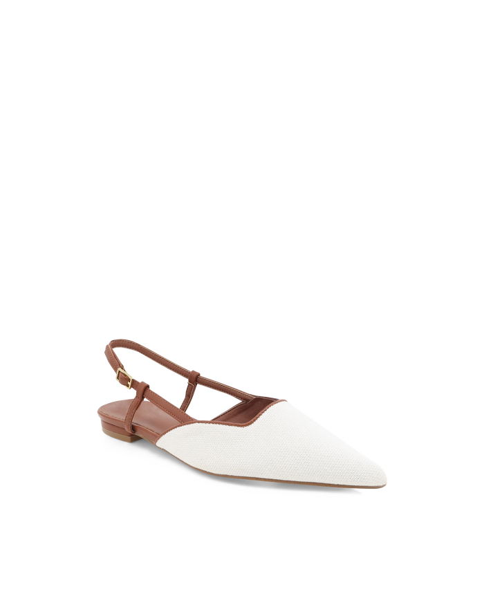 MAGGIE - CREAM LINEN-TAN-Flats-Billini-Billini