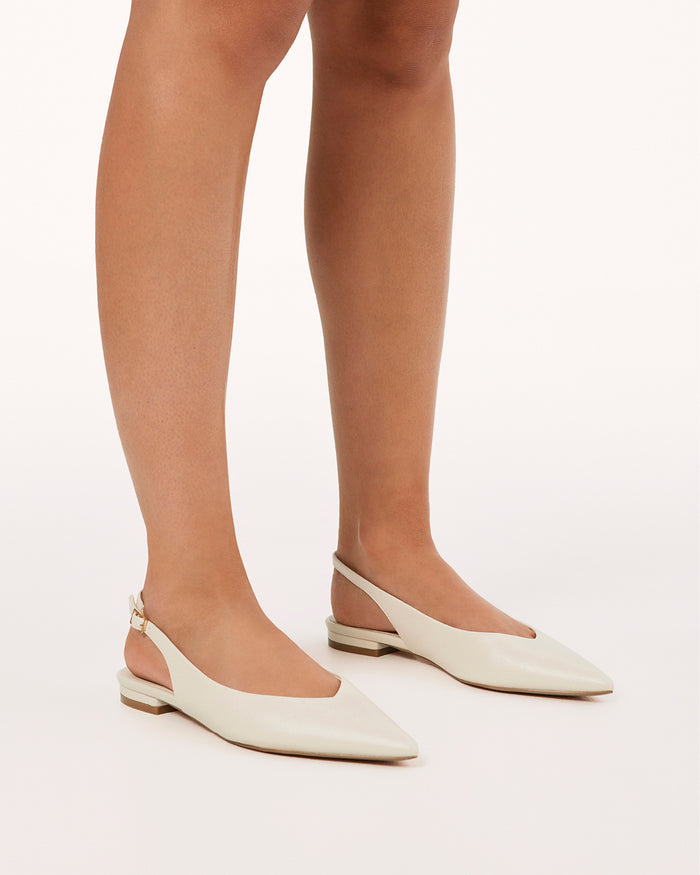 MALANI - BONE SAFFIANO SHINE-Flats-Billini-Billini