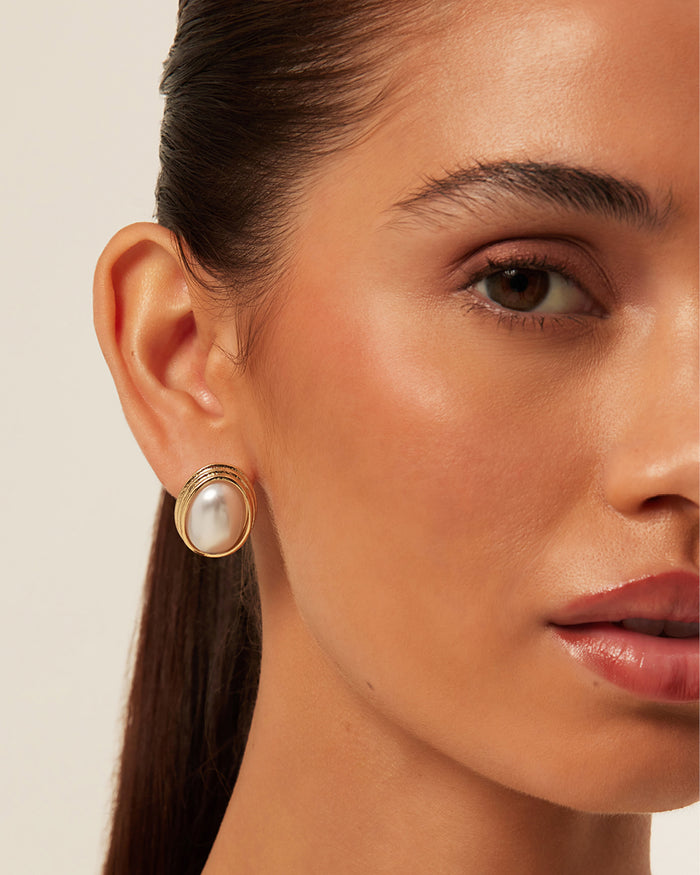 MARILYN EARRINGS - GOLD-PEARL-JEWELLERY-Billini-Billini