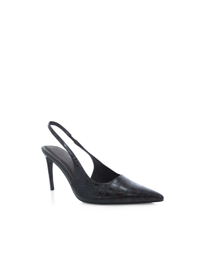 MAXIMILIAN - DARK CACAO CROC-PUMPS-Billini-Billini