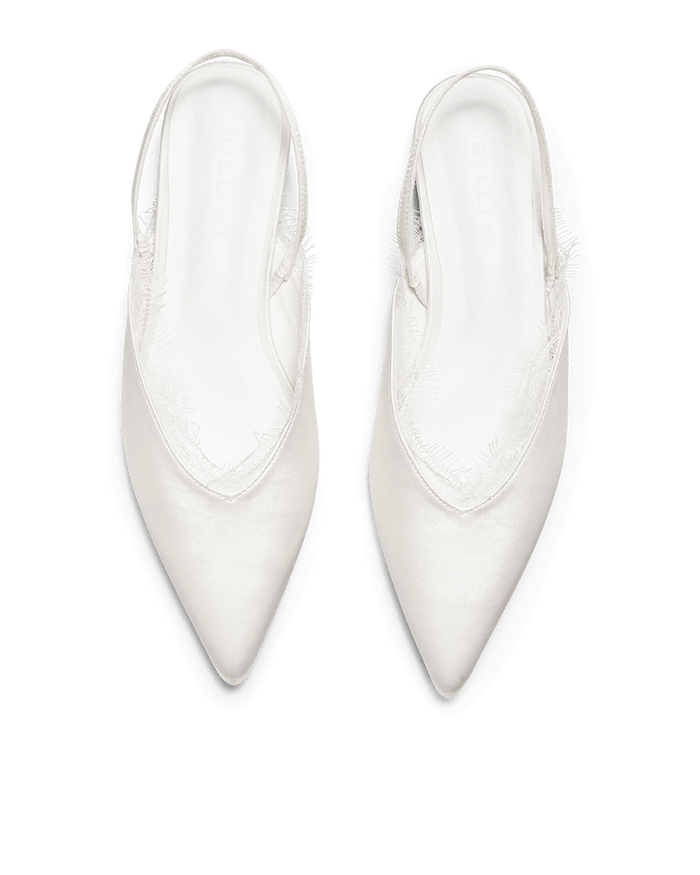MAYRA - WHITE SATIN-Flats-Billini-Billini