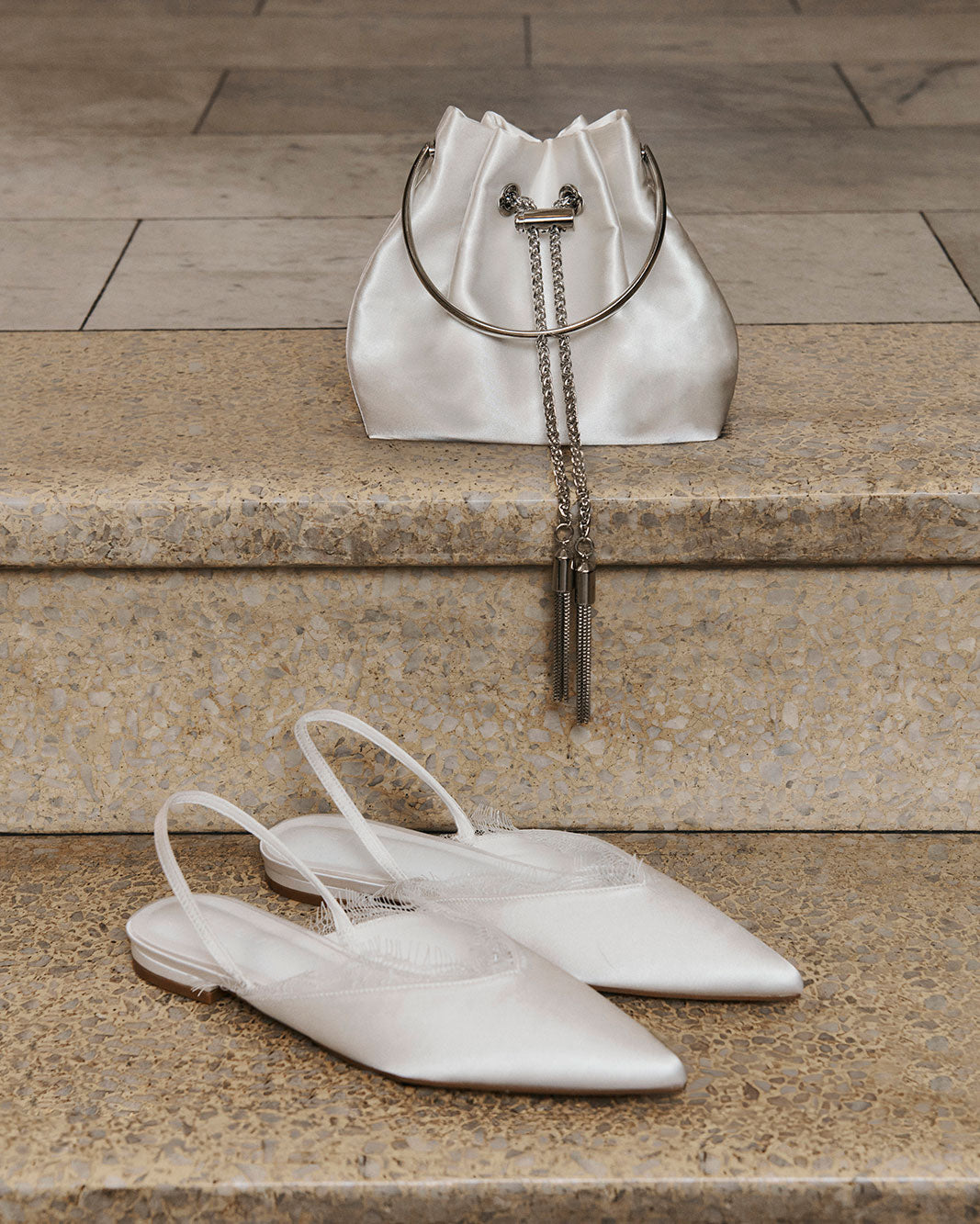 MAYRA - WHITE SATIN-Flats-Billini-Billini