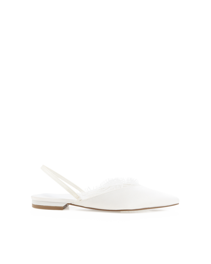 MAYRA - WHITE SATIN-Flats-Billini-Billini
