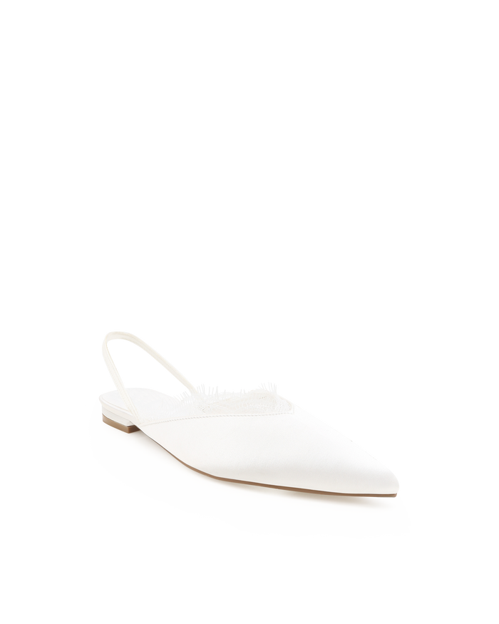 MAYRA - WHITE SATIN-Flats-Billini-Billini