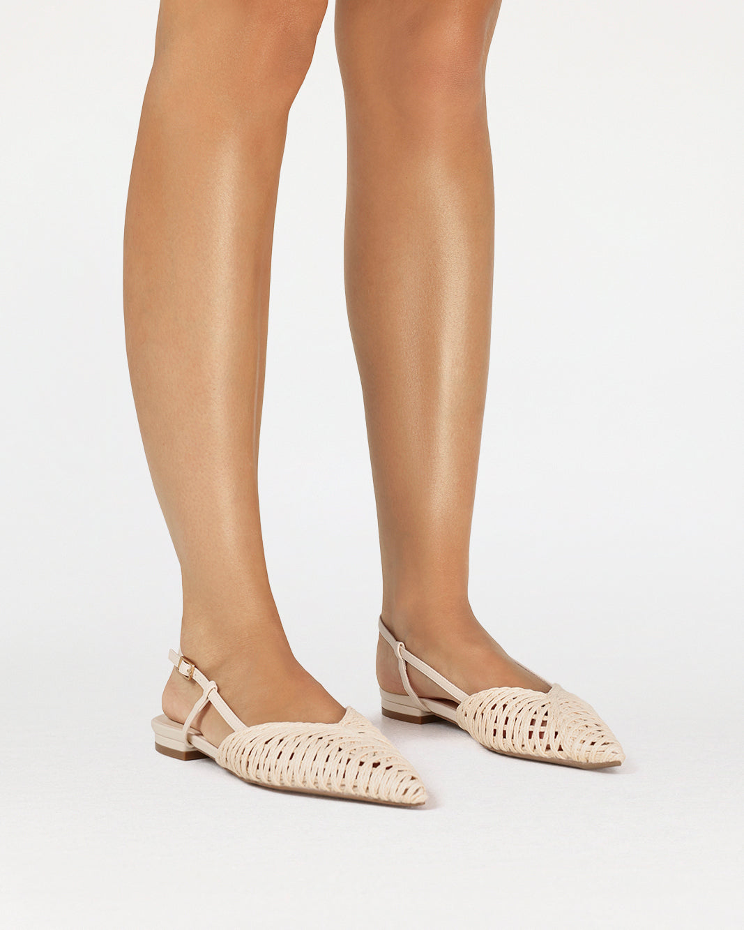 MAZE - IVORY RAFFIA WEAVE-Flats-Billini-Billini