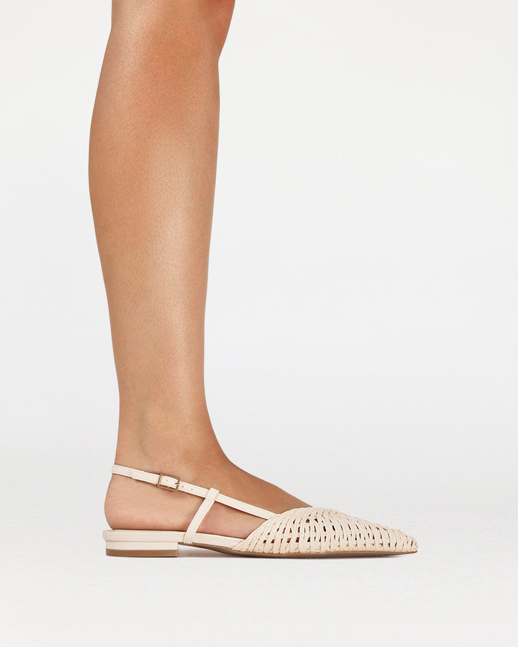 MAZE - IVORY RAFFIA WEAVE-Flats-Billini-Billini