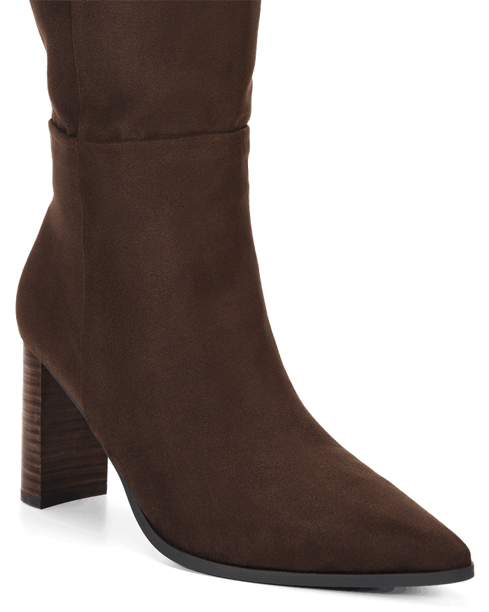 MELINA CURVE - DARK CACAO SUEDE-Boots-Billini-Billini