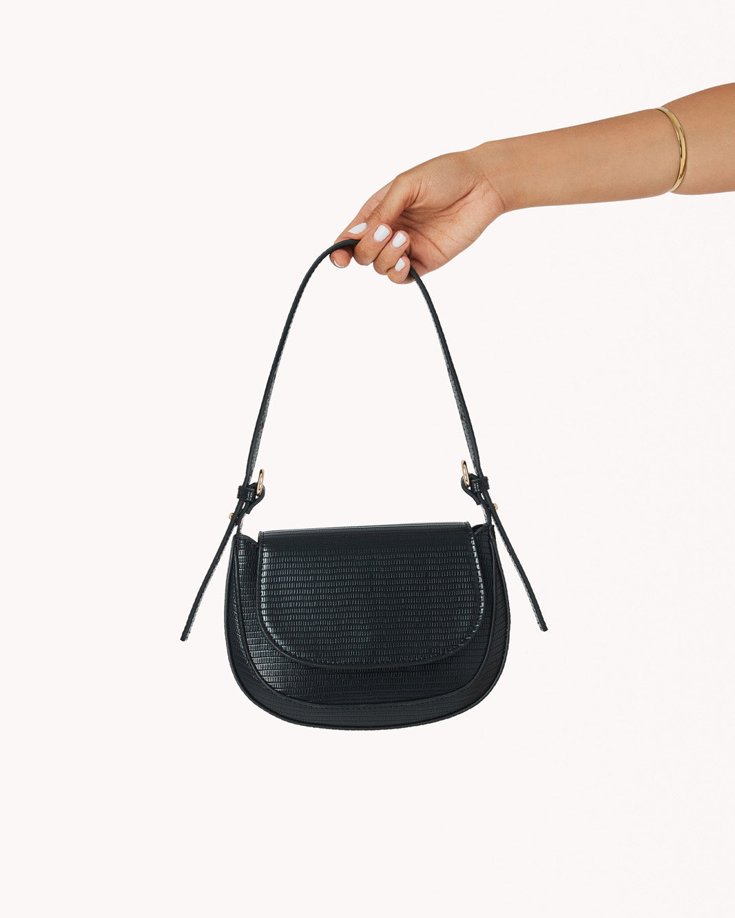 MEZRA SHOULDER BAG - BLACK SCALE-Handbags-Billini--Billini