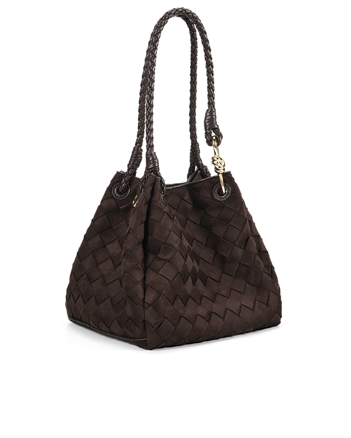 MINI LENI BAG - DARK CACAO SUEDE-Handbags-Billini-Billini