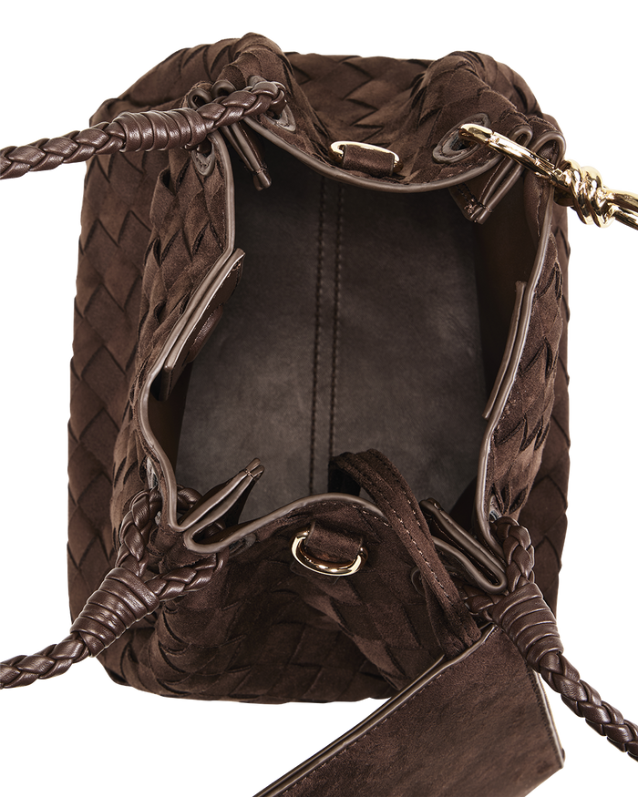 MINI LENI BAG - DARK CACAO SUEDE-Handbags-Billini-Billini