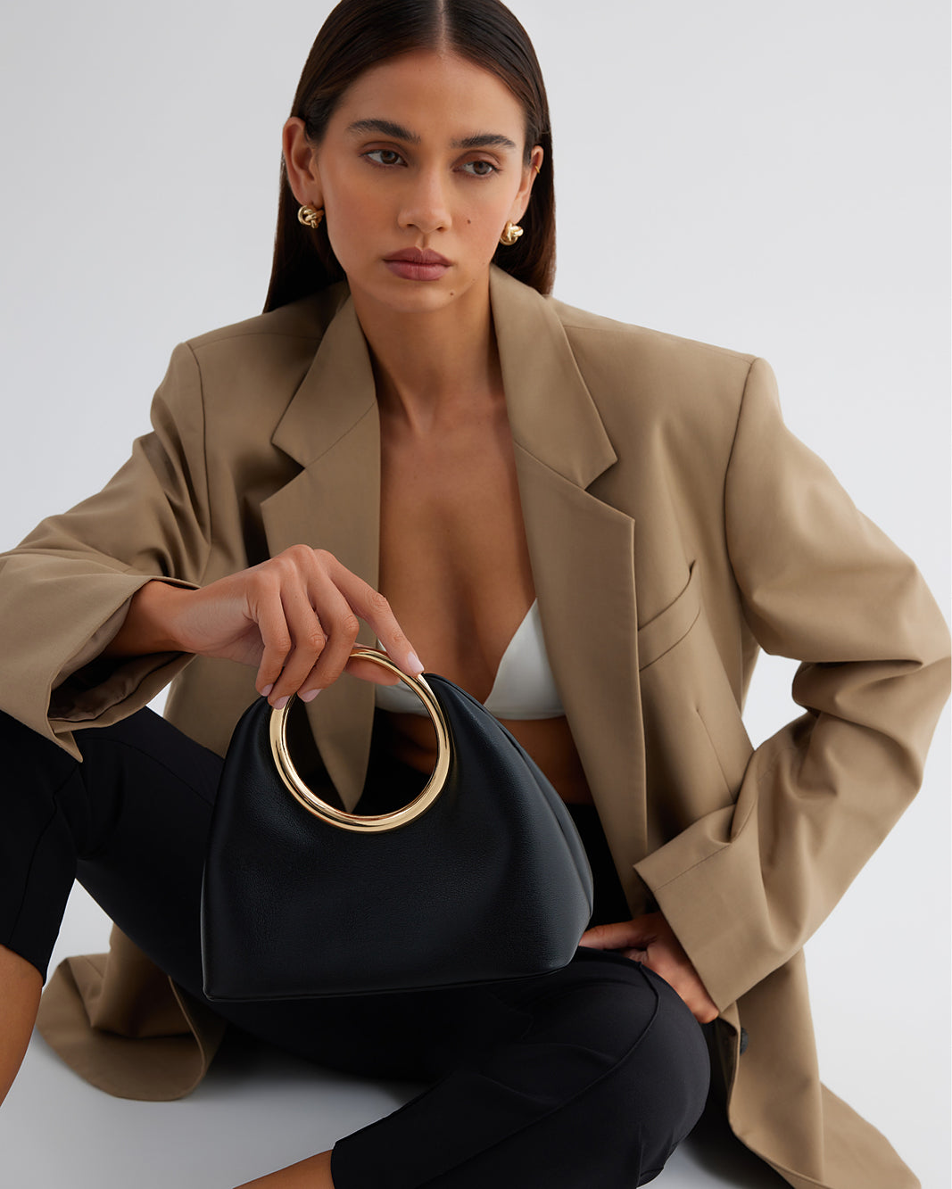 MONROE HANDLE BAG - BLACK-Handbags-Billini-Billini