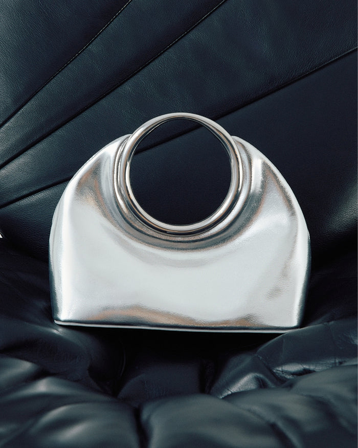 MONROE HANDLE BAG - SILVER METALLIC-Handbags-Billini-Billini