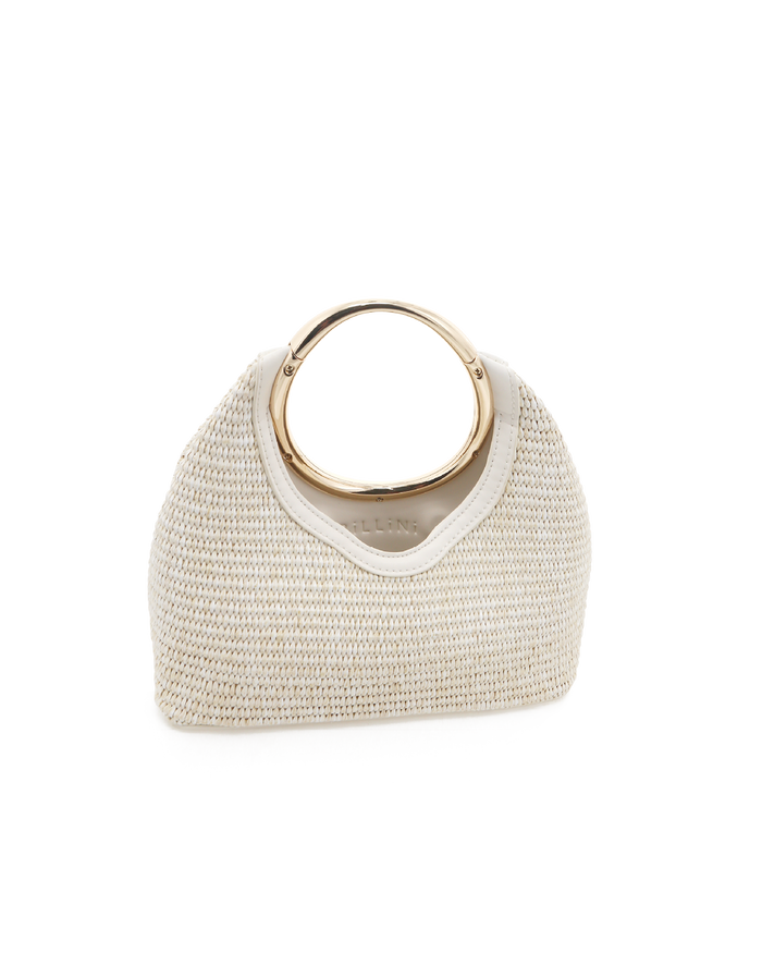 MONROE RAFFIA HANDLE BAG - CREAM RAFFIA-BONE-Handbags-Billini-Billini