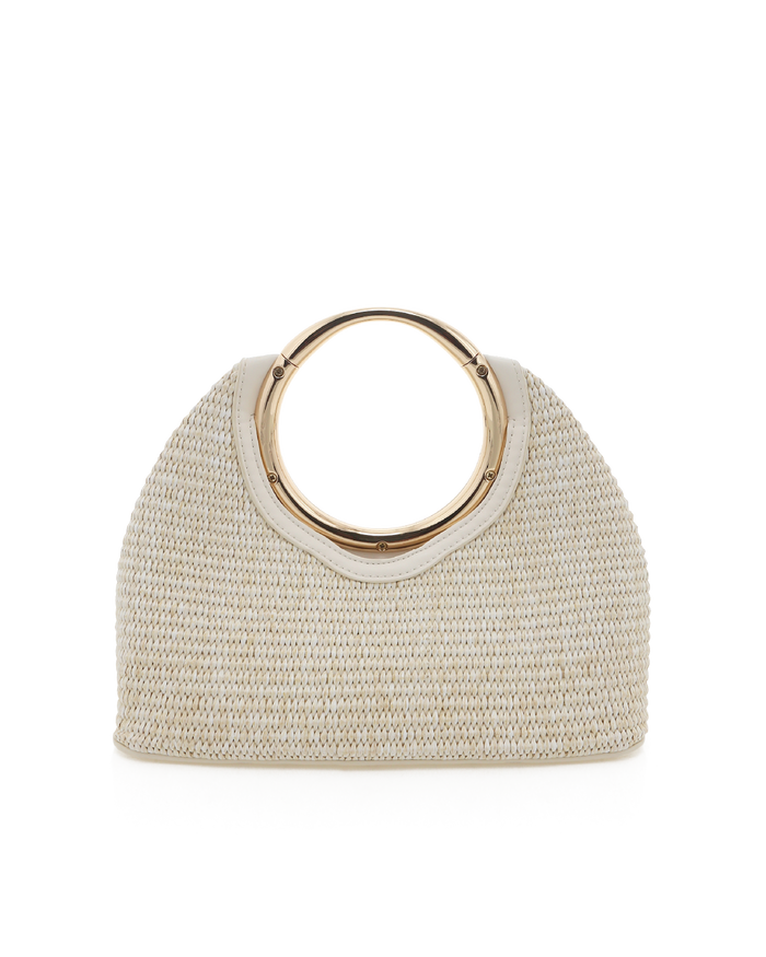 MONROE RAFFIA HANDLE BAG - CREAM RAFFIA-BONE-Handbags-Billini-Billini
