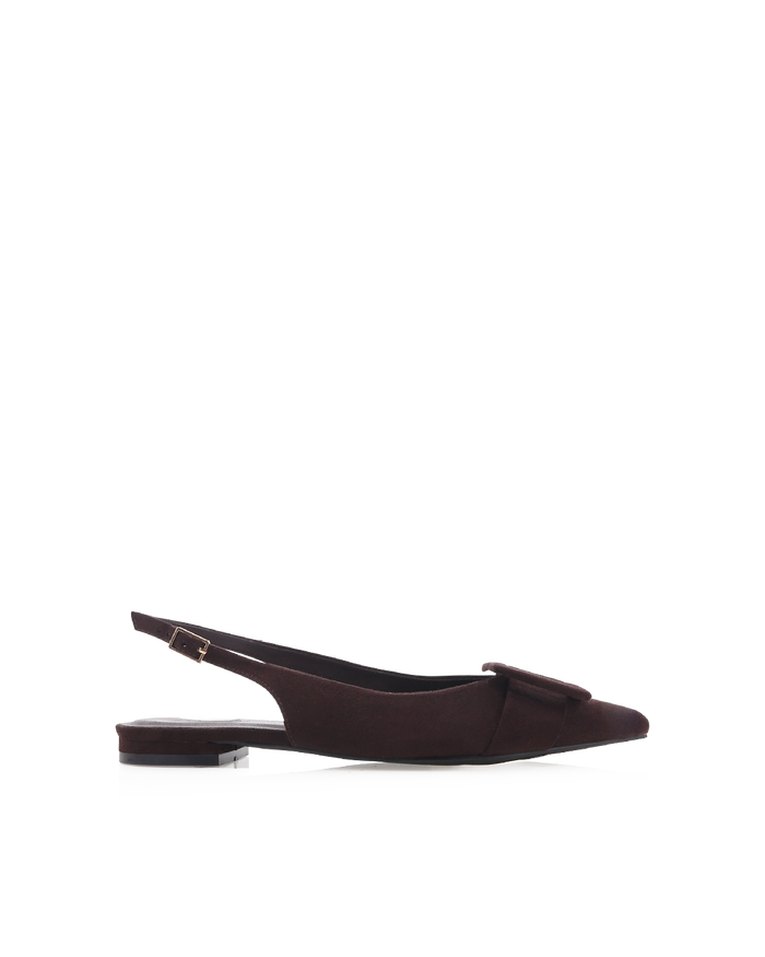 MORWENNA - DARK CACAO SUEDE-Flats-Billini-Billini