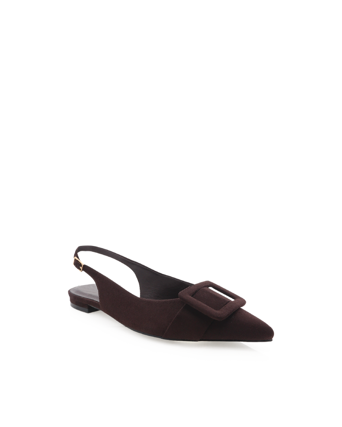 MORWENNA - DARK CACAO SUEDE-Flats-Billini-Billini