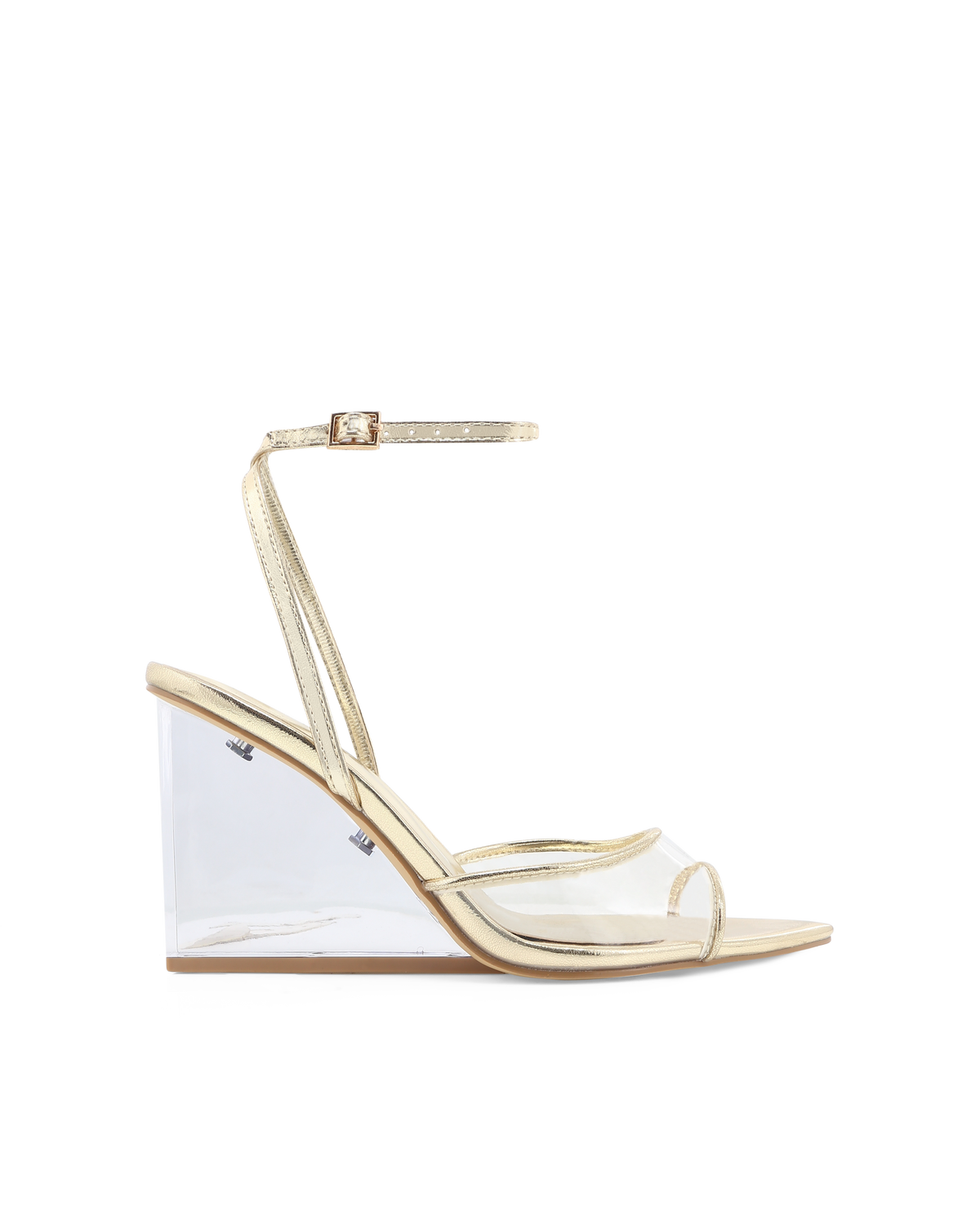 NABI - CLEAR-GOLD METALLIC-Wedges-Billini-Billini