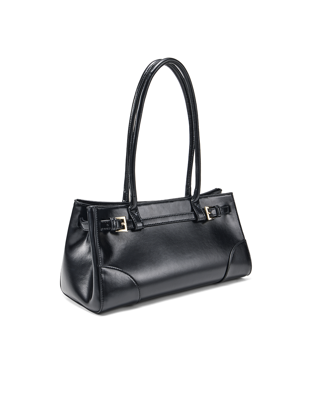 NADIA SHOULDER BAG - BLACK SHINE-GOLD-Handbags-Billini-Billini