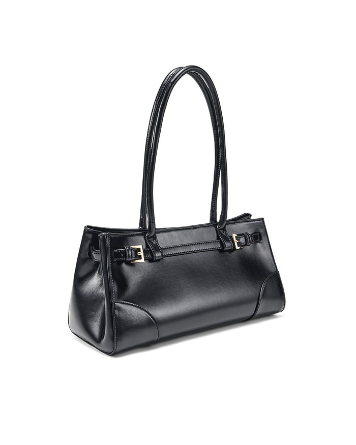 NADIA SHOULDER BAG - BLACK SHINE-GOLD-Handbags-Billini-Billini