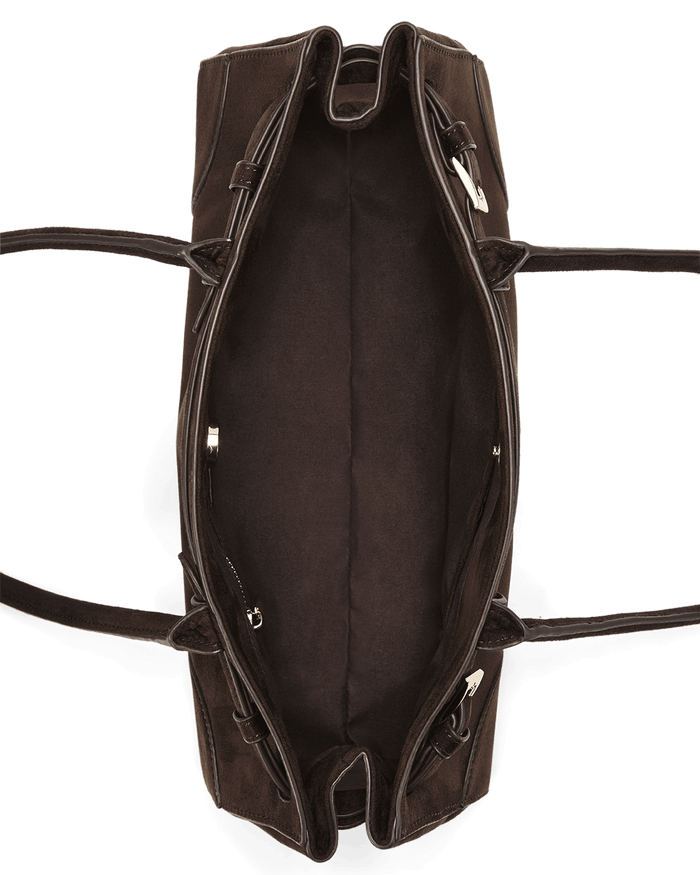 NADIA SHOULDER BAG - DARK CACAO SUEDE-Handbags-Billini-Billini