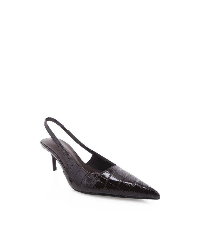 NAVEAH - DARK CACAO PATENT CROC-PUMPS-Billini-Billini