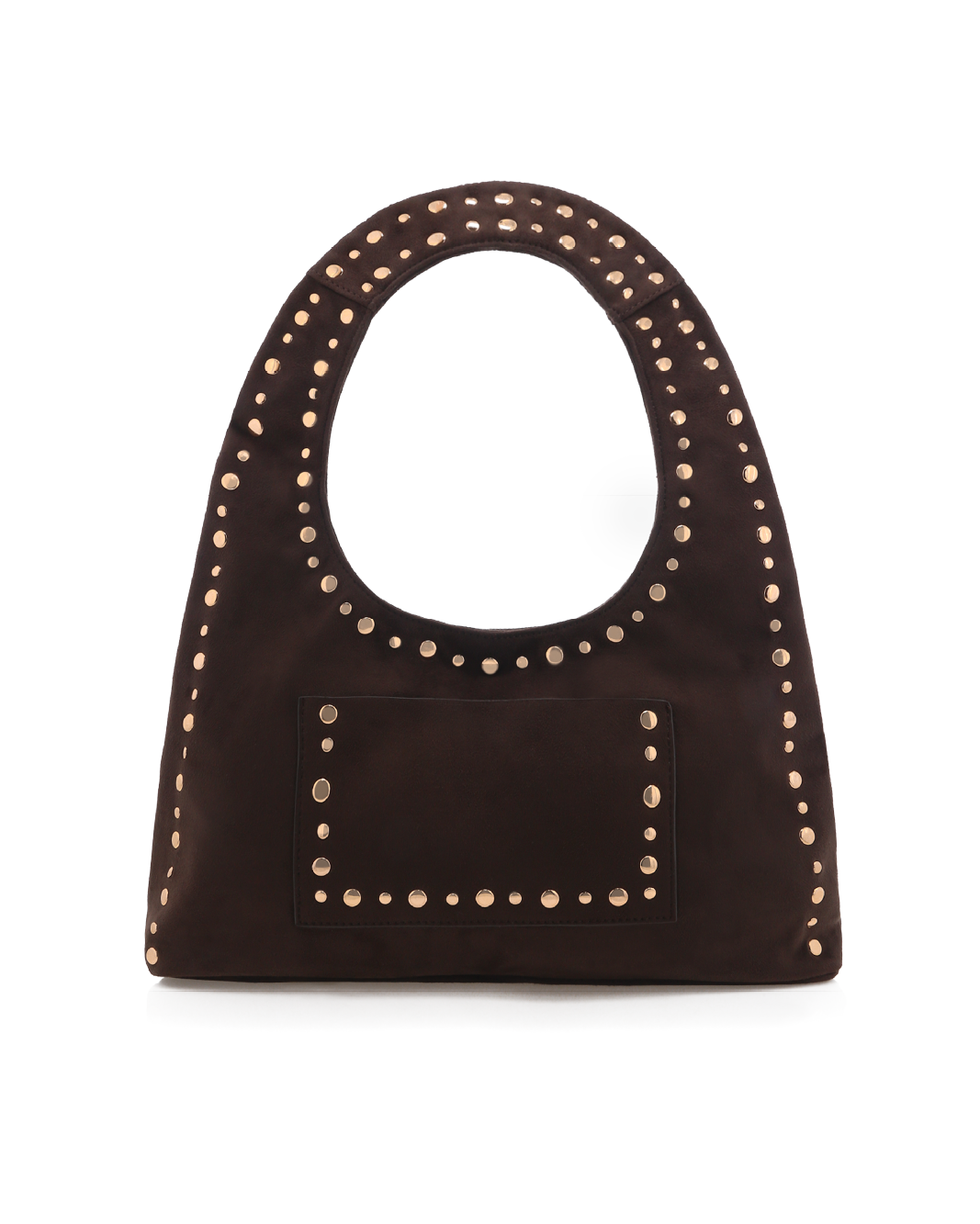 NOAH SHOULDER BAG - DARK CACAO SUEDE-GOLD-Handbags-Billini-Billini