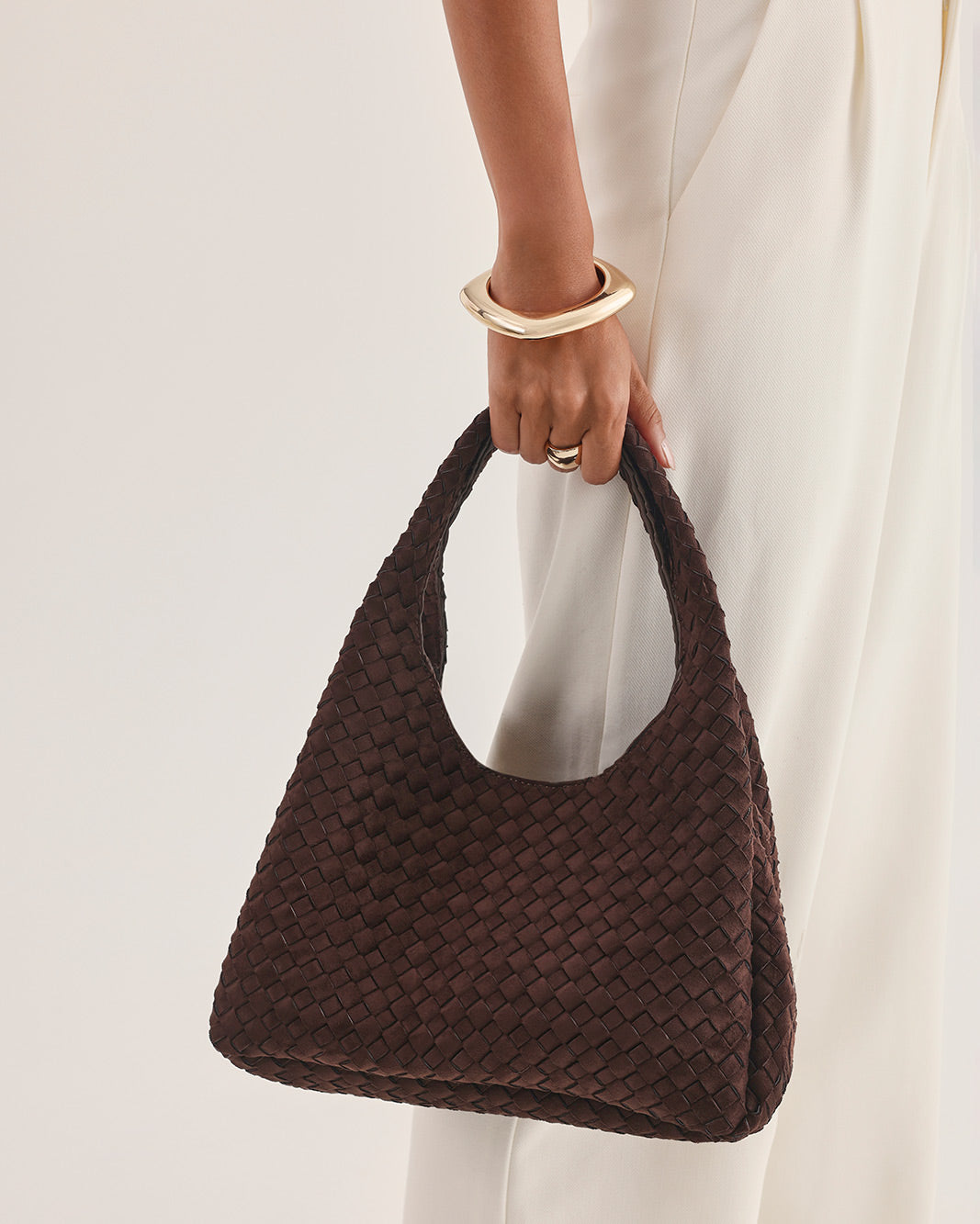 NOVIE SHOULDER BAG - DARK CACAO SUEDE-Handbags-Billini-Billini