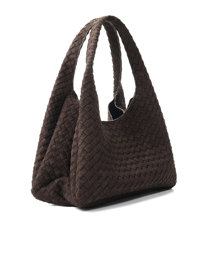 NOVIE SHOULDER BAG - DARK CACAO SUEDE-Handbags-Billini-Billini