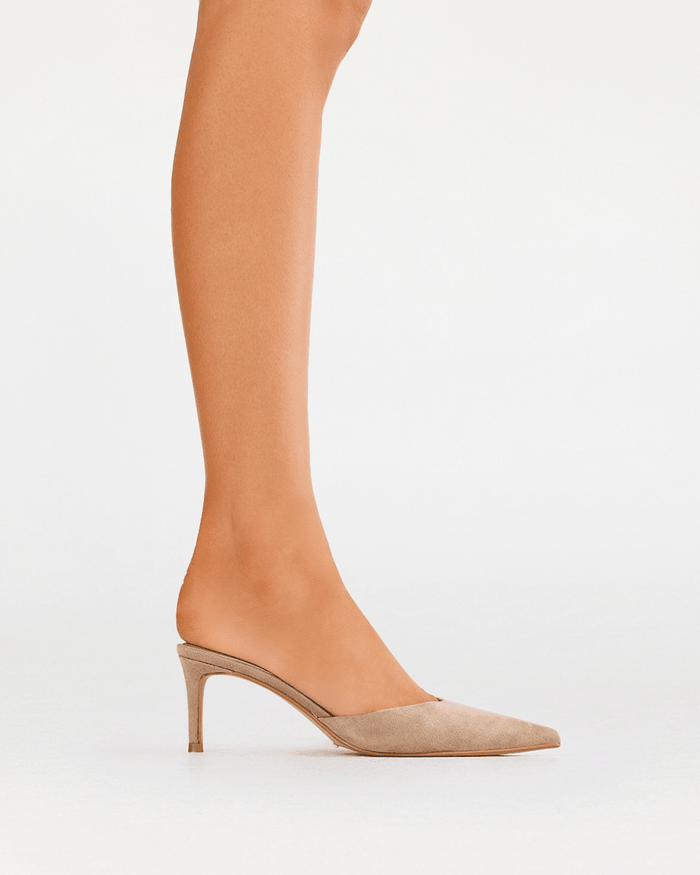 OFELIA - WARM TAUPE SUEDE-PUMPS-Billini-Billini