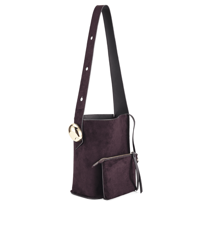 PADDINGTON SHOULDER BAG - DARK CHOCOLATE SUEDE-Handbags-Billini-Billini