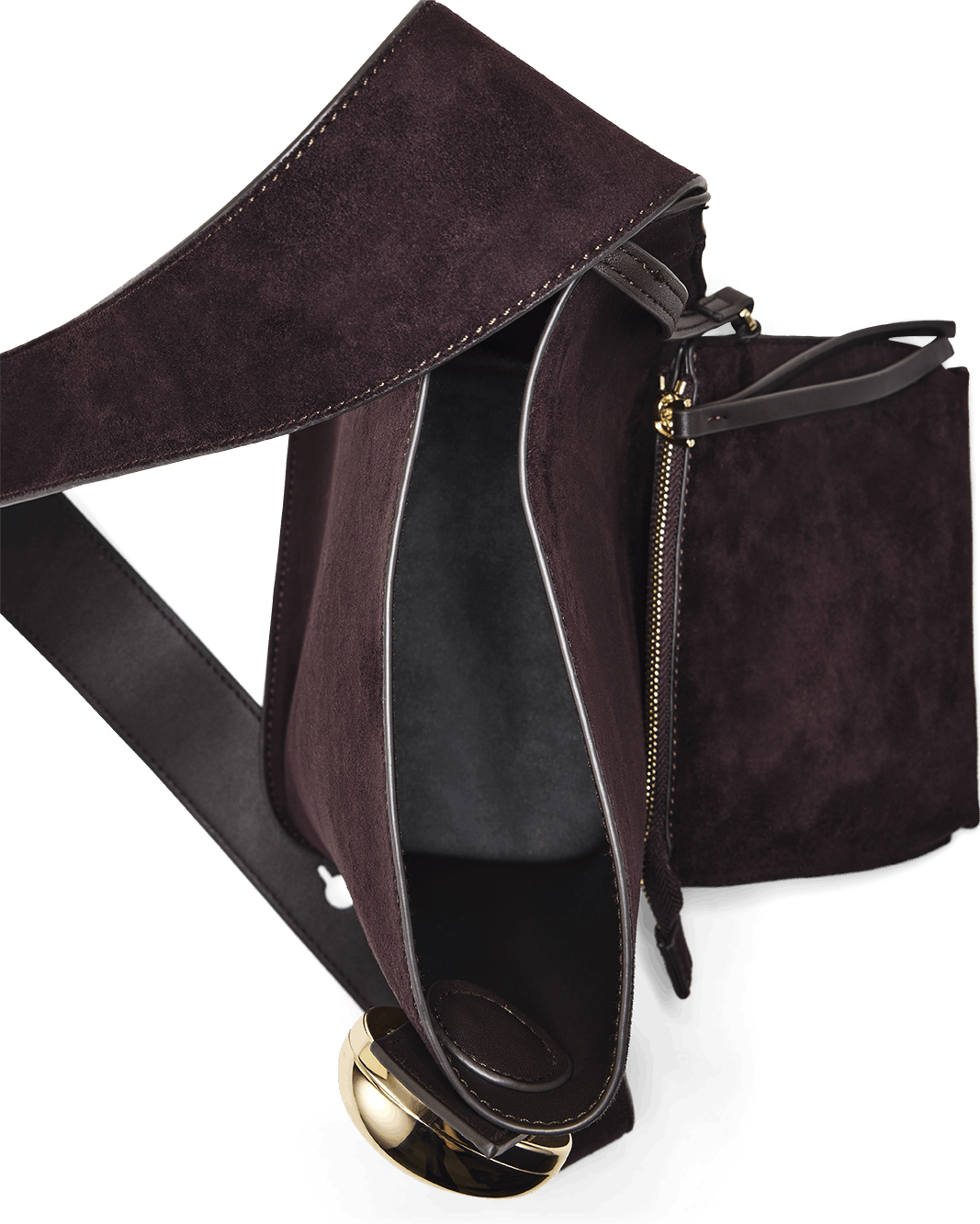PADDINGTON SHOULDER BAG - DARK CHOCOLATE SUEDE-Handbags-Billini-Billini