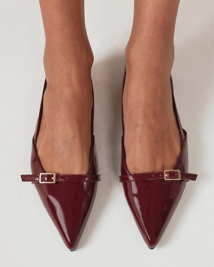 HADLEE - DARK CHERRY PATENT-Flats-Billini-Billini