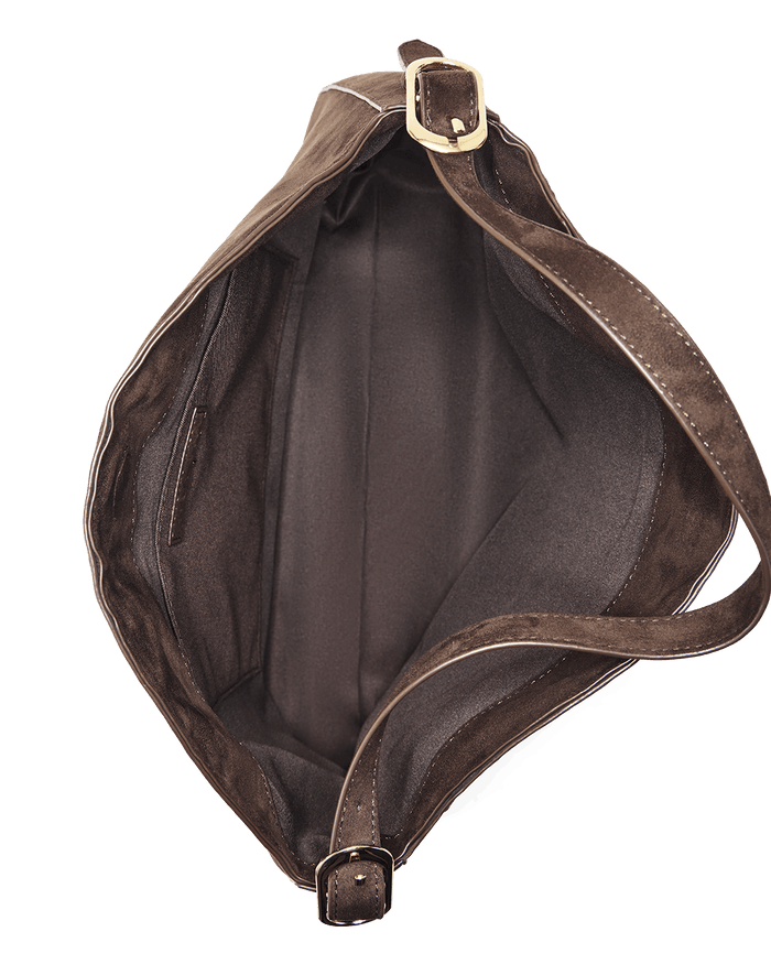 PHOEBE SHOULDER BAG - DARK CACAO SUEDE-Handbags-Billini-Billini