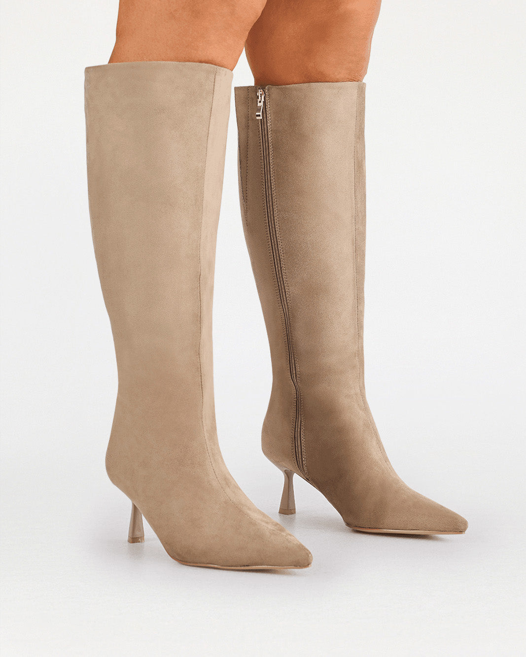 PORTIE EXTENDED CURVE - STONE SUEDE-Boots-Billini-Billini