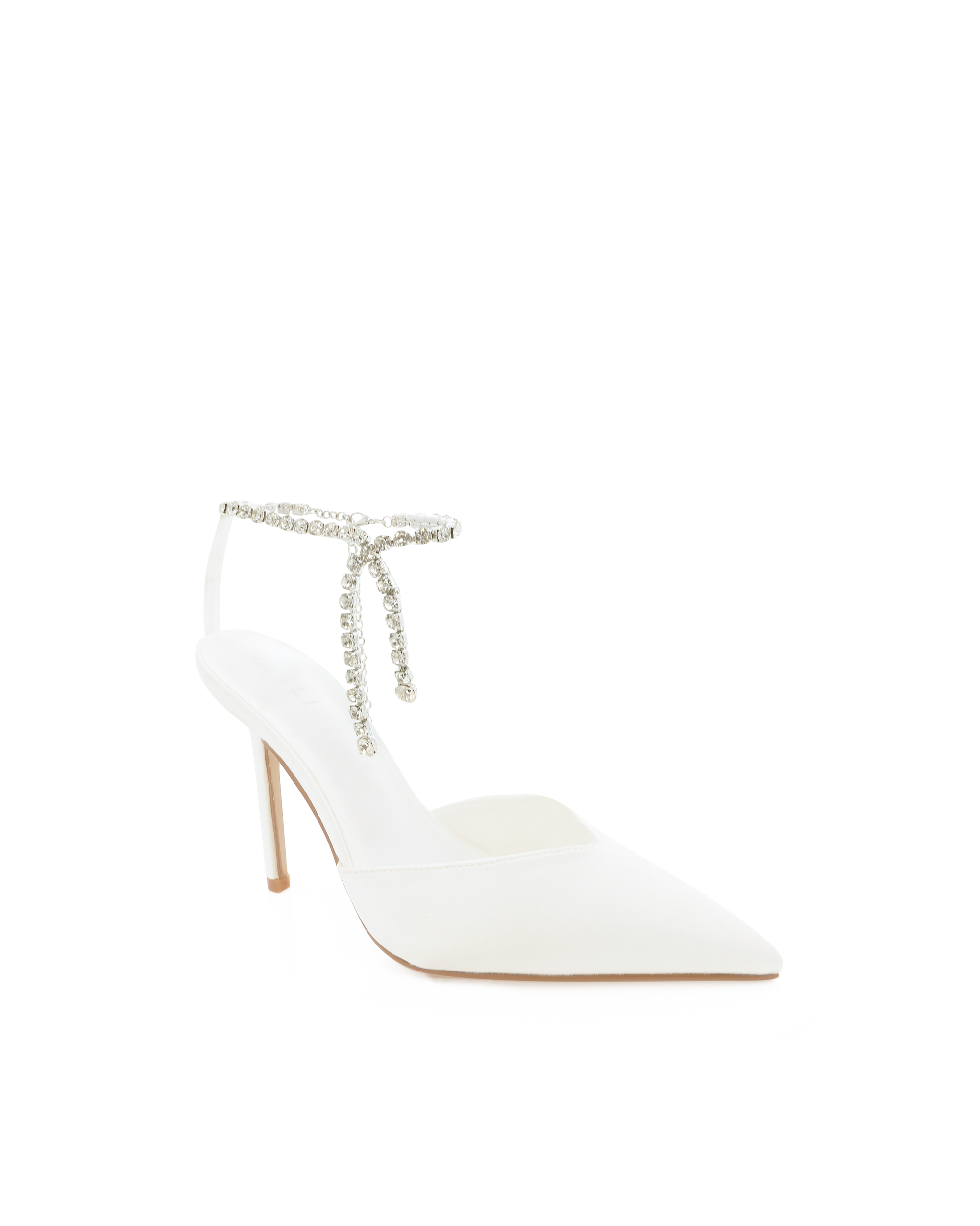 QARA - WHITE SATIN-PUMPS-Billini-Billini