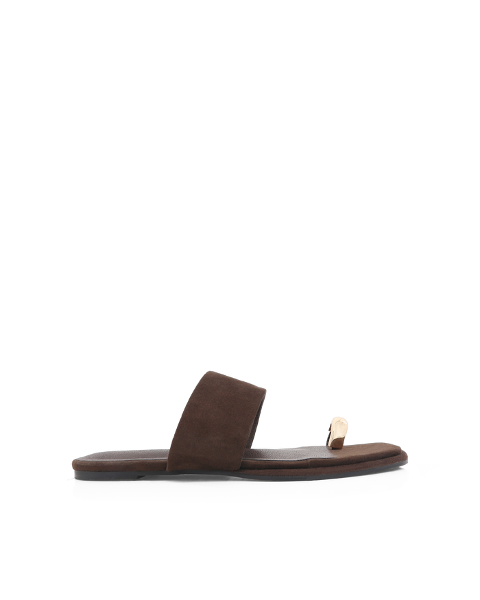 QELEIGH - DARK CACAO SUEDE-Sandals-Billini-Billini