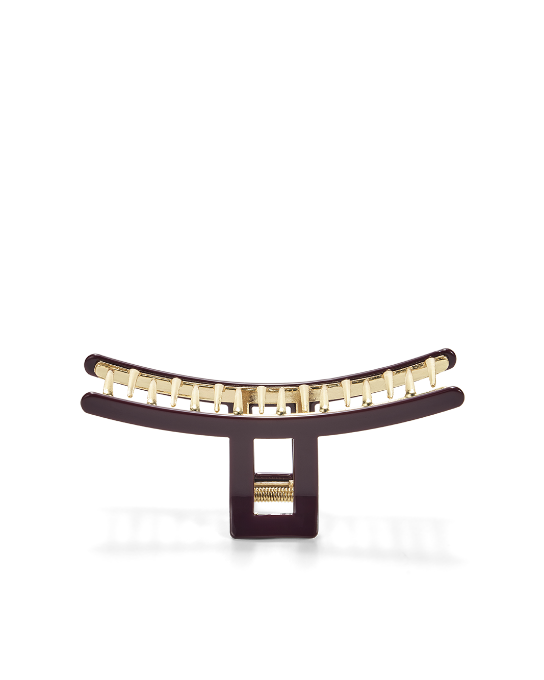 RESIN METAL CLAW CLIP - DARK CHERRY-GOLD