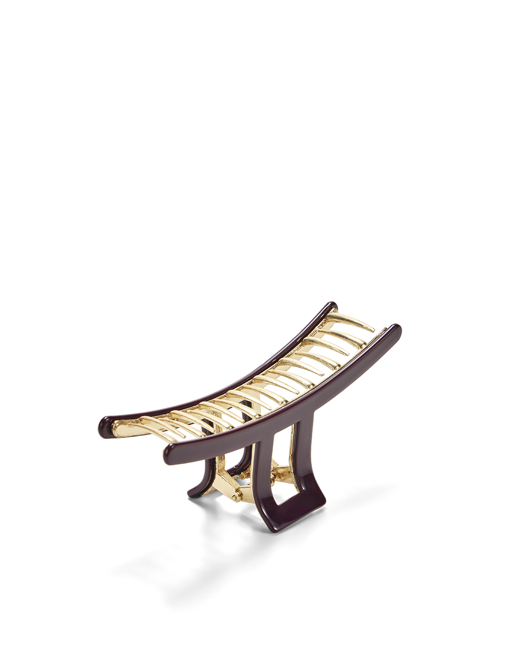 RESIN METAL CLAW CLIP - DARK CHERRY-GOLD-HAIR ACCESSORY-Billini-Billini