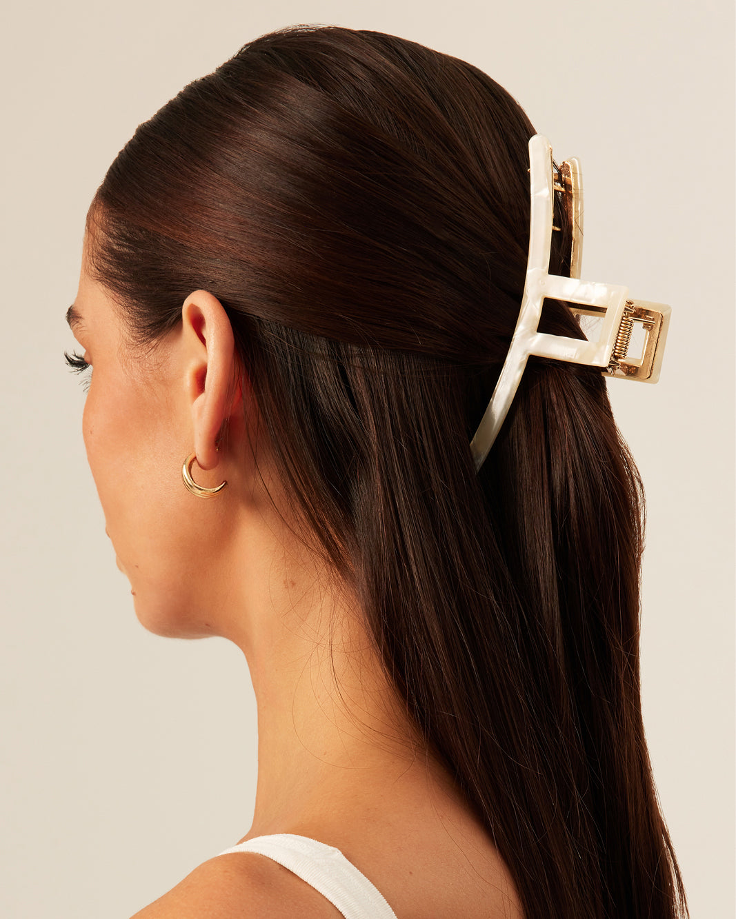 RESIN METAL CLAW CLIP - PEARL-HAIR ACCESSORY-Billini-O/S-Billini