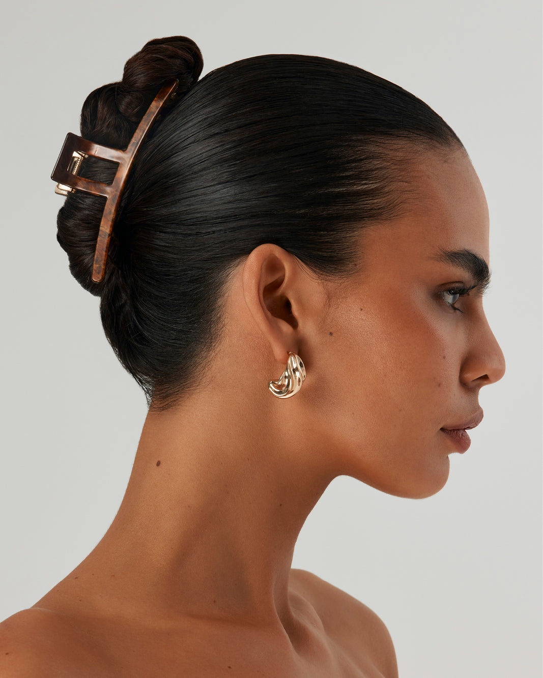 RESIN METAL CLAW CLIP - GOLD-CHOCOLATE TORT-HAIR ACCESSORY-Billini-Billini