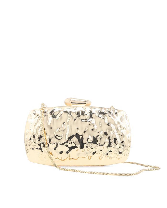 RIPPLE CLUTCH - GOLD METALLIC-Handbags-Billini-Billini