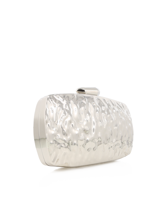 RIPPLE CLUTCH - SILVER METALLIC-Handbags-Billini-Billini