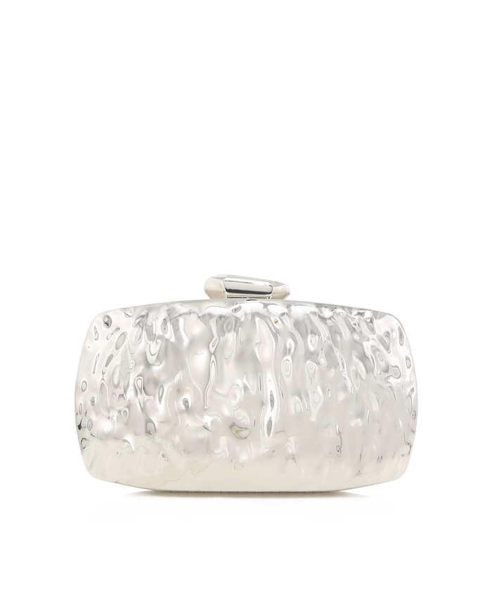 RIPPLE CLUTCH - SILVER METALLIC-Handbags-Billini-Billini