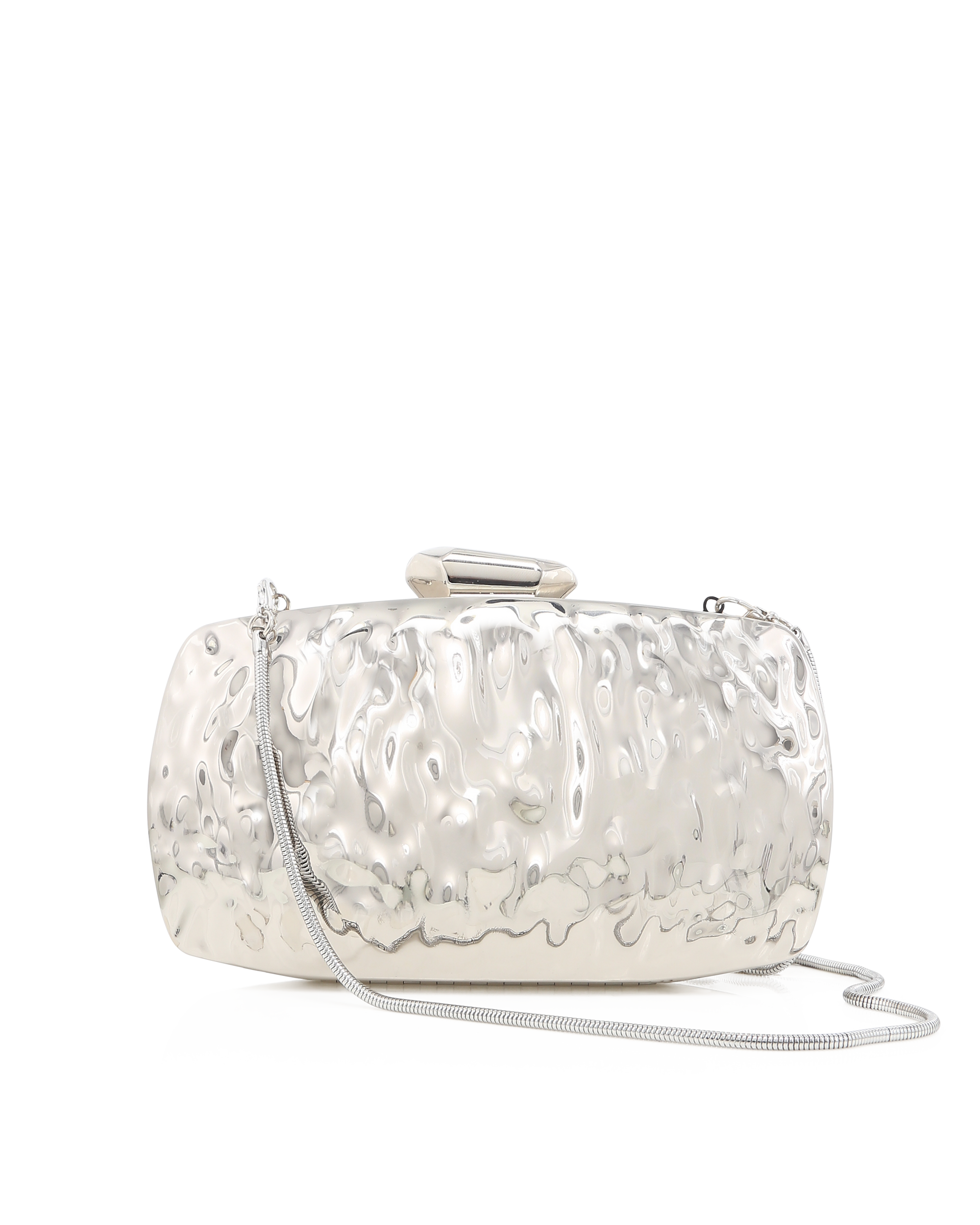 RIPPLE CLUTCH - SILVER METALLIC-Handbags-Billini-Billini