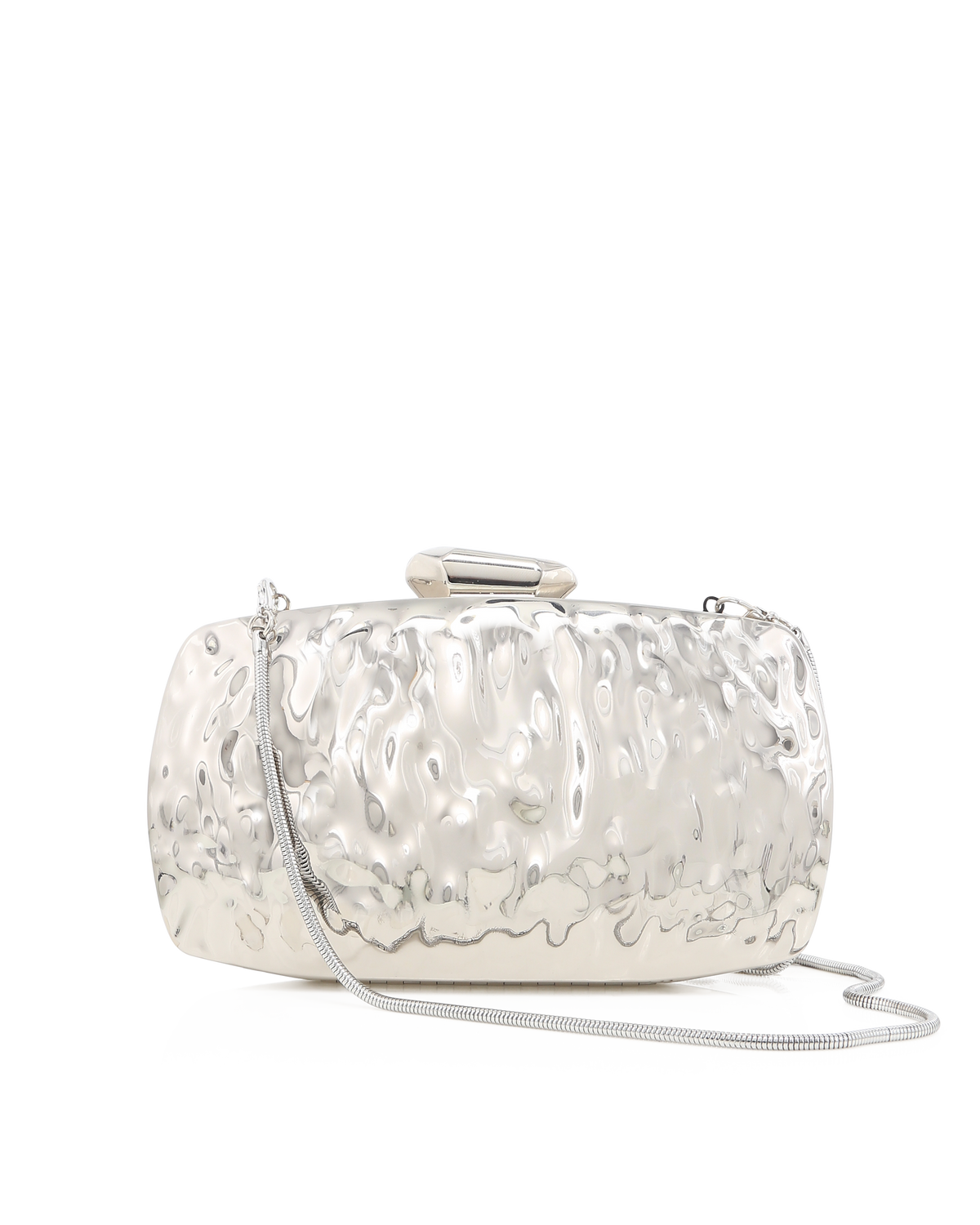 RIPPLE CLUTCH - SILVER METALLIC-Handbags-Billini-Billini
