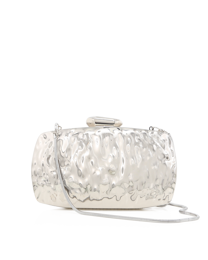 RIPPLE CLUTCH - SILVER METALLIC-Handbags-Billini-Billini